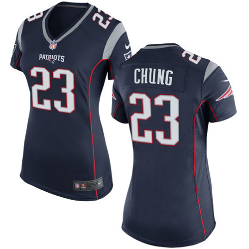 Nike Patriots #23 Patrick Chung Navy Blue Team Color Women's Stitched NFL New Elite Jersey
